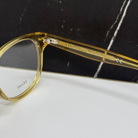 NEW CELINE CL50007I 039 GOLD ROUND UNISEX CELINE EYEGLASSES - Picture 9 of 10
